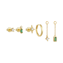 Load image into Gallery viewer, The Green Gem Earrings Set