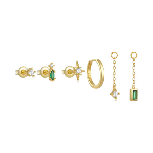 The Green Gem Earrings Set